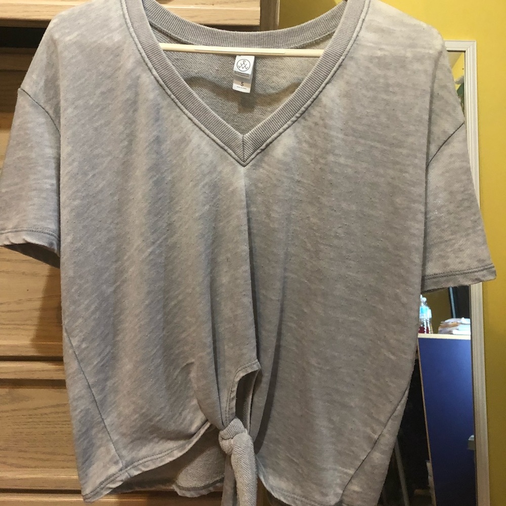 Alternative Apparel V-neck with tie in the front.